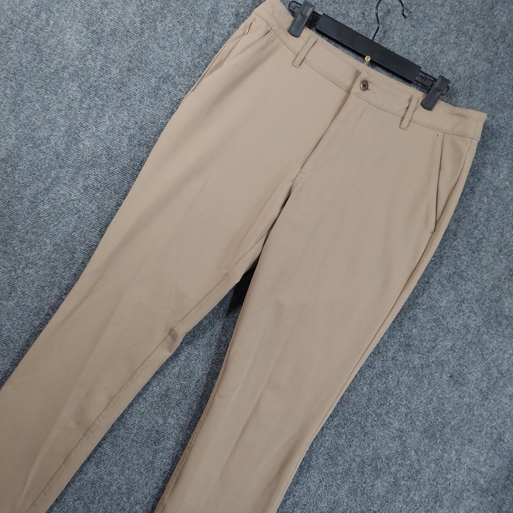 True Classic Pants Mens 32x34 Beige Khaki Slim Stretch Chino Casual Business